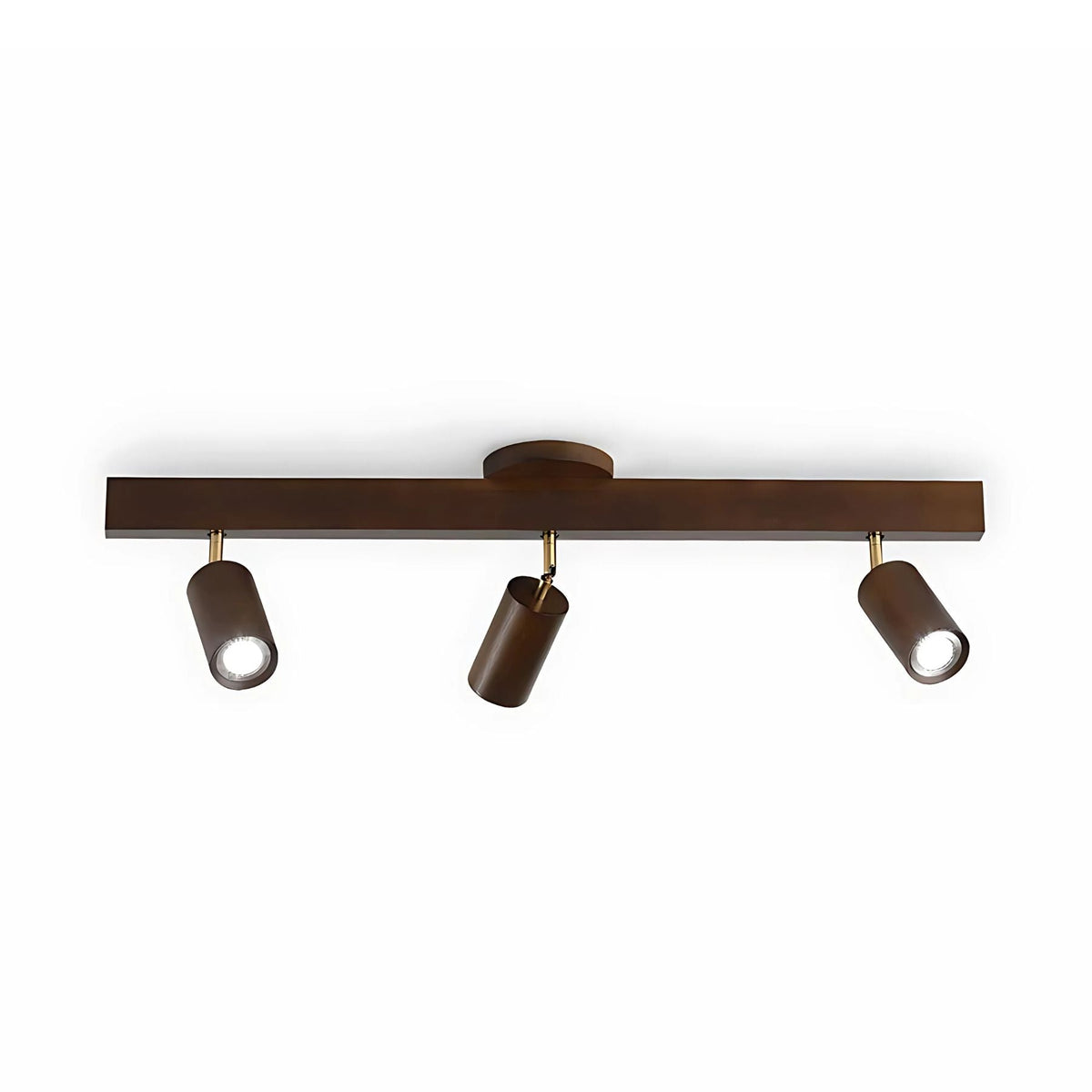 Adjustable LED Track Light 39 in Wood Finish Spotlight Bar Ceiling Mount for Kitchen Living Room Hallway Dining Room Modern Scandinavian Hom
