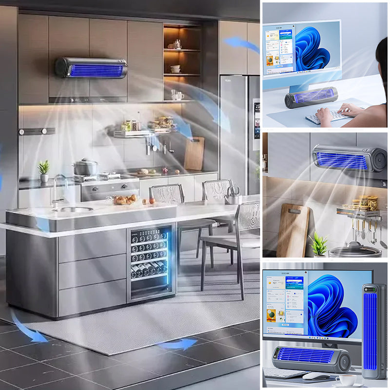 Rafraîchisseur d'air personnel sans fil avec batterie rechargeable USB pour bureau ou montage mural, mini ventilateur de refroidissement portable pour chambre à coucher, bureau à domicile