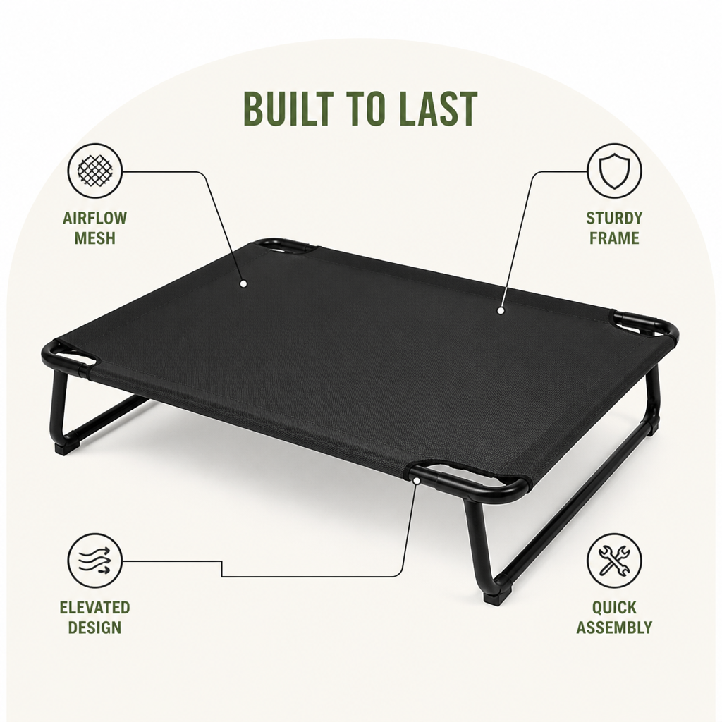 Ortekor Elevated Iron Frame & Breathable Dog Bed (No Filler)