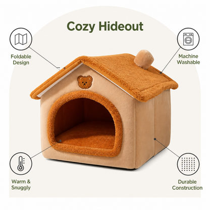 Ortekor Foldable & Washable Cozy Cave Pet Bed