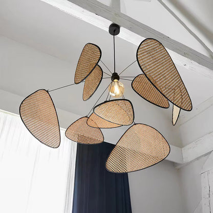 Woven Rattan Hanging Lamp 47 in Oval Natural Fiber Ceiling Fixture E27 Socket Adjustable Cord Dining Room Bedroom Boho Scandinavian Japandi