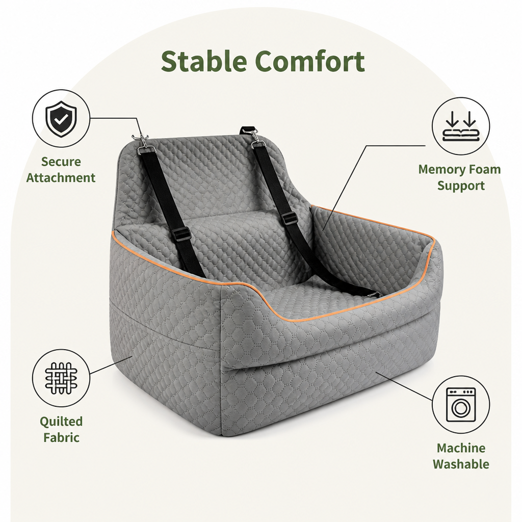 Ortekor Memory Foam & Washable Cover Car Booster Seat