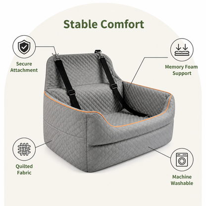 Ortekor Memory Foam & Washable Cover Car Booster Seat