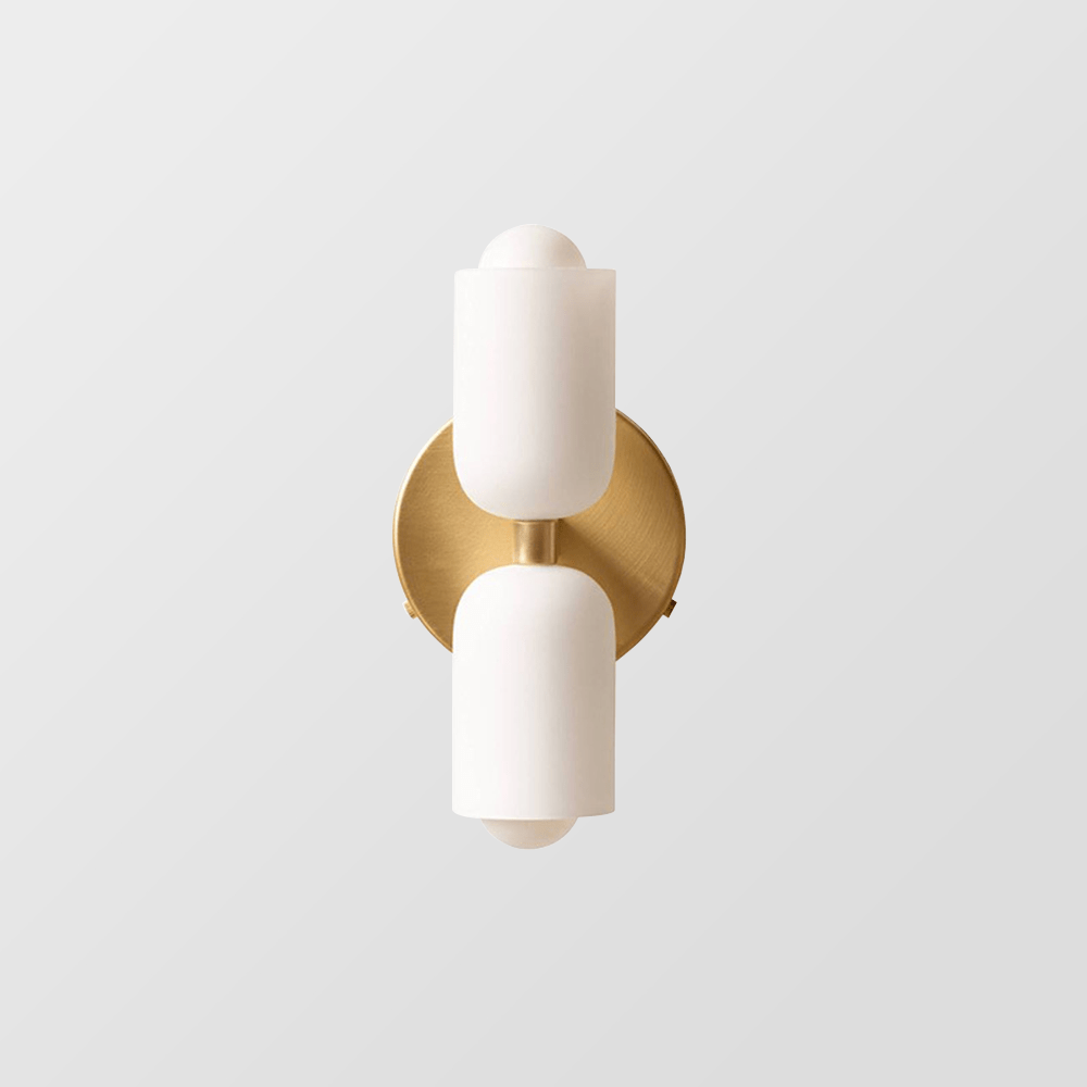 Dual-Beam Acrylic Wall Sconce with Warm Glow and Cream Diffuser for Living Room Hallway Bedroom Entryway