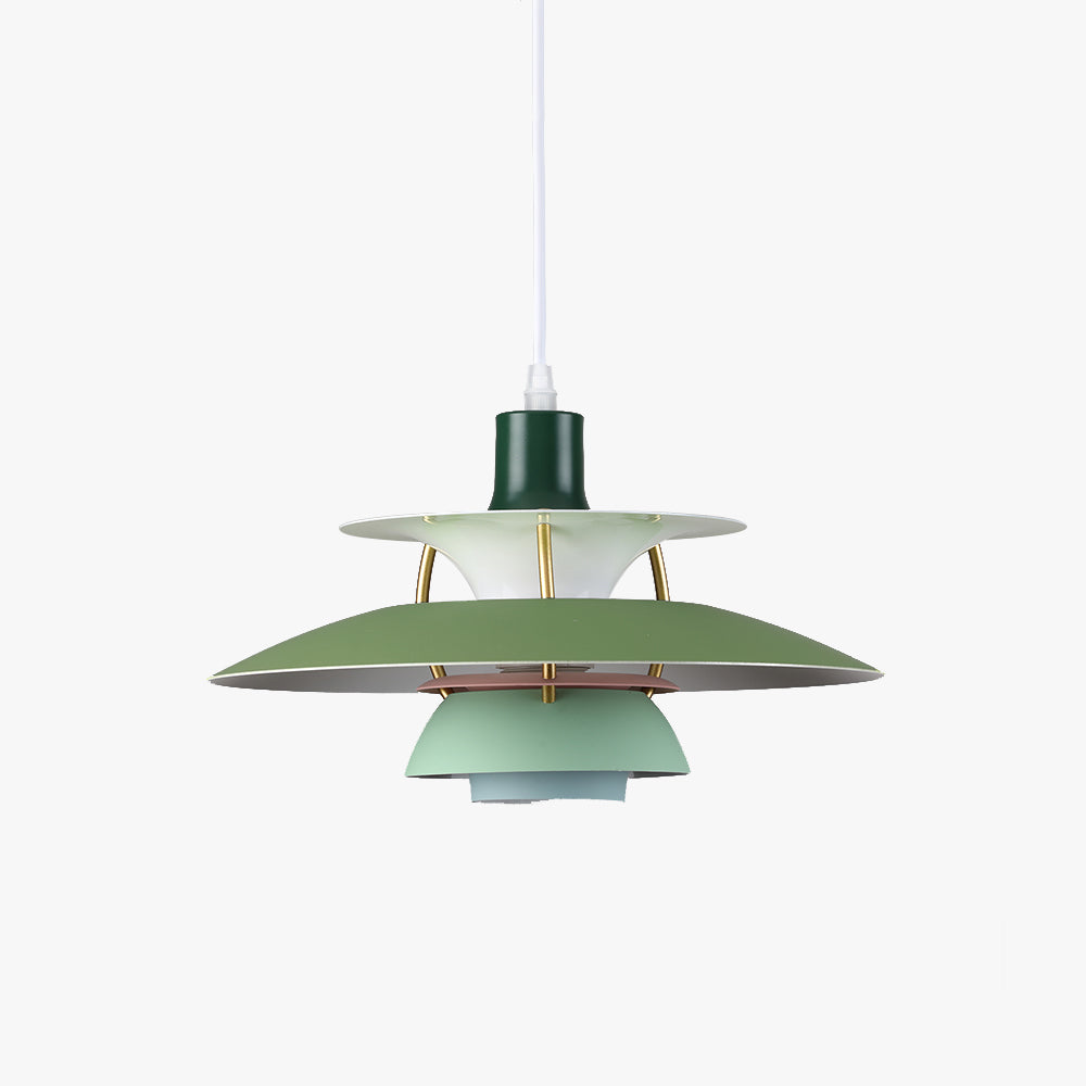 Tiered Metal Ceiling Fixture E27 Socket Mid-Century Style for Kitchen Island Dining Room Breakfast Nook Entryway Adjustable Hanging Light