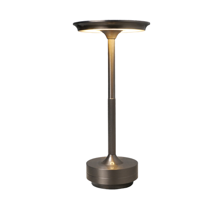 Rechargeable LED Table Lamp with Touch Dimmer & IP66 Waterproof Metal Base for Bedroom, Dining, Outdoor