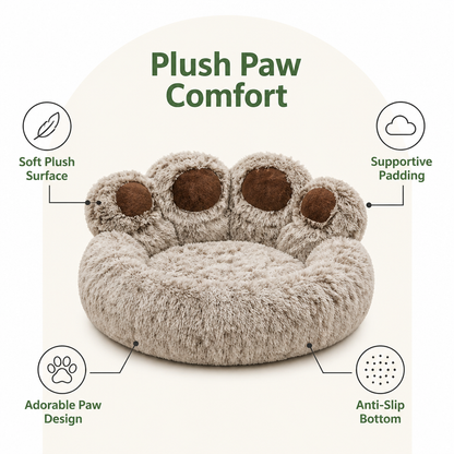 Ortekor Plush & Non-Slip Bear Paw Pet Bed