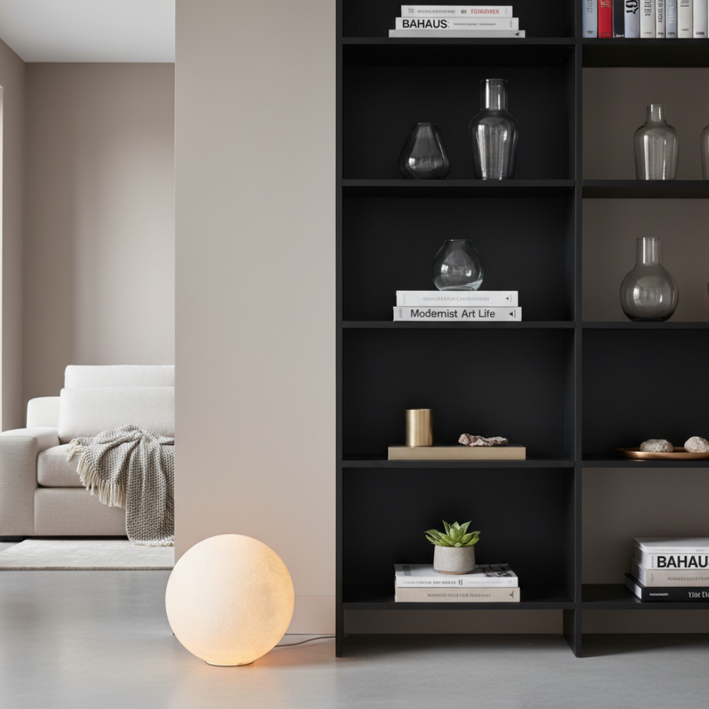 Modern Floor Lamp | Globe-Shaped Shade with Soft Light Diffusion | Minimalist Design for Living Room Elegance