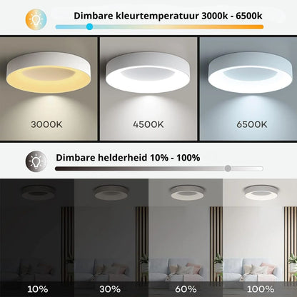 Round Flush Mount LED Fixture Iron Acrylic Low Profile for Bedroom Hallway Living Room Kitchen Dining Room Modern Minimalist Slim Design