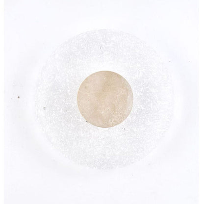 Circular Stone-Effect LED Sconce 12-Inch Diameter Flush-Mount Fixture for Hallways Bedrooms Living Rooms Modern Minimalist Design with Adjus