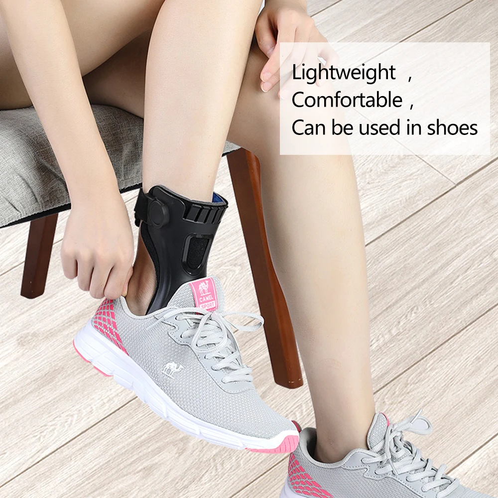 Attelle releveur de pied confort | Support léger avec coussin d'air gonflable | Ajustement réglable pour une stabilité et un confort accrus