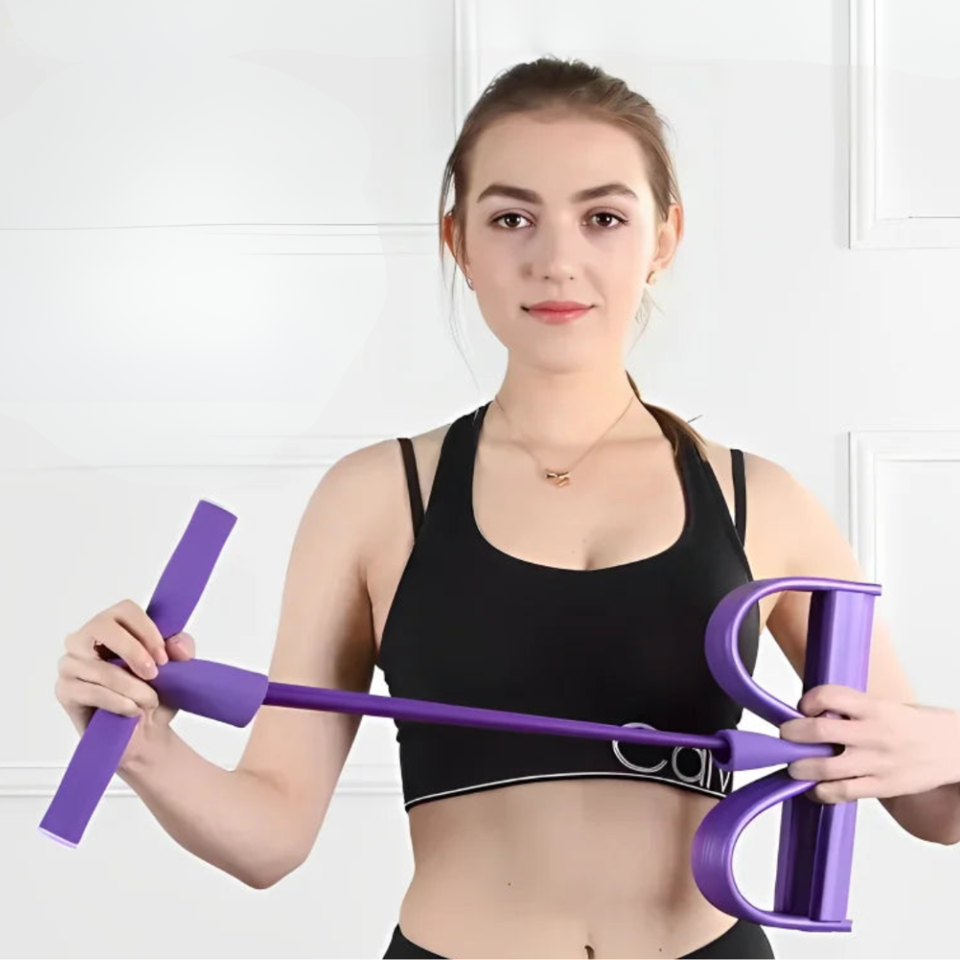 Resistance Band Pedal Exerciser with Foam Handles for Full-Body Strength Training at Home & Travel