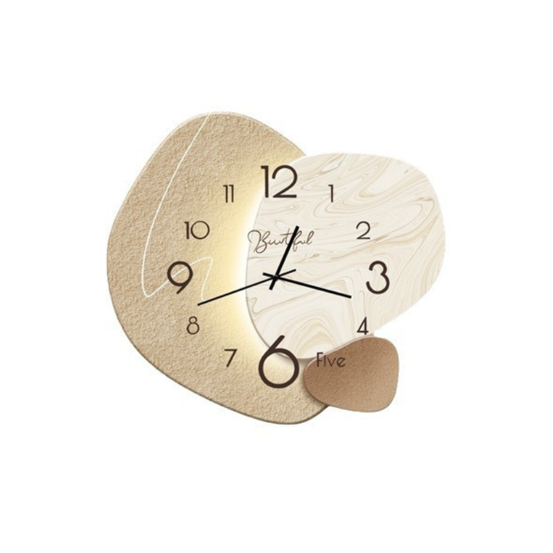 Horloge sculpturale aux tons neutres doux, mécanisme à quartz ultra-silencieux pour chambre, salon, bureau, intérieurs contemporains et minimalistes