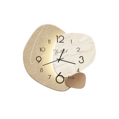 Horloge sculpturale aux tons neutres doux, mécanisme à quartz ultra-silencieux pour chambre, salon, bureau, intérieurs contemporains et minimalistes