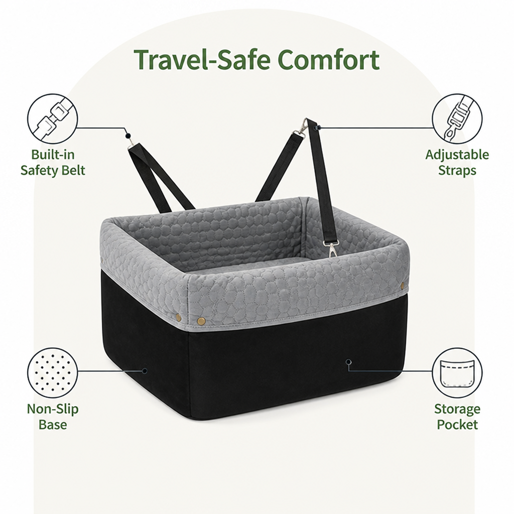 Ortekor Non-Slip Memory Foam & Adjustable Straps Booster Seat (Removable Cover)