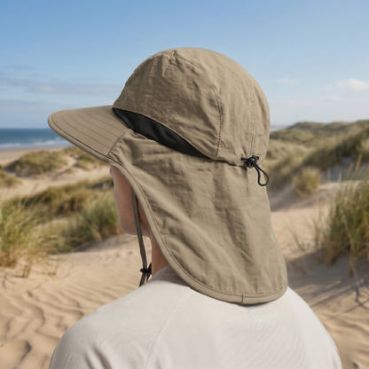 Chapeau de soleil à large bord avec protection de nuque complète et indice UPF 50+ pour hommes et femmes – Couvre-chef d'extérieur à séchage rapide