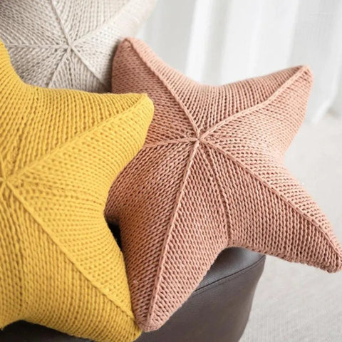 Sandy Cushion - Hand-Knitted, Nautical Starfish Design