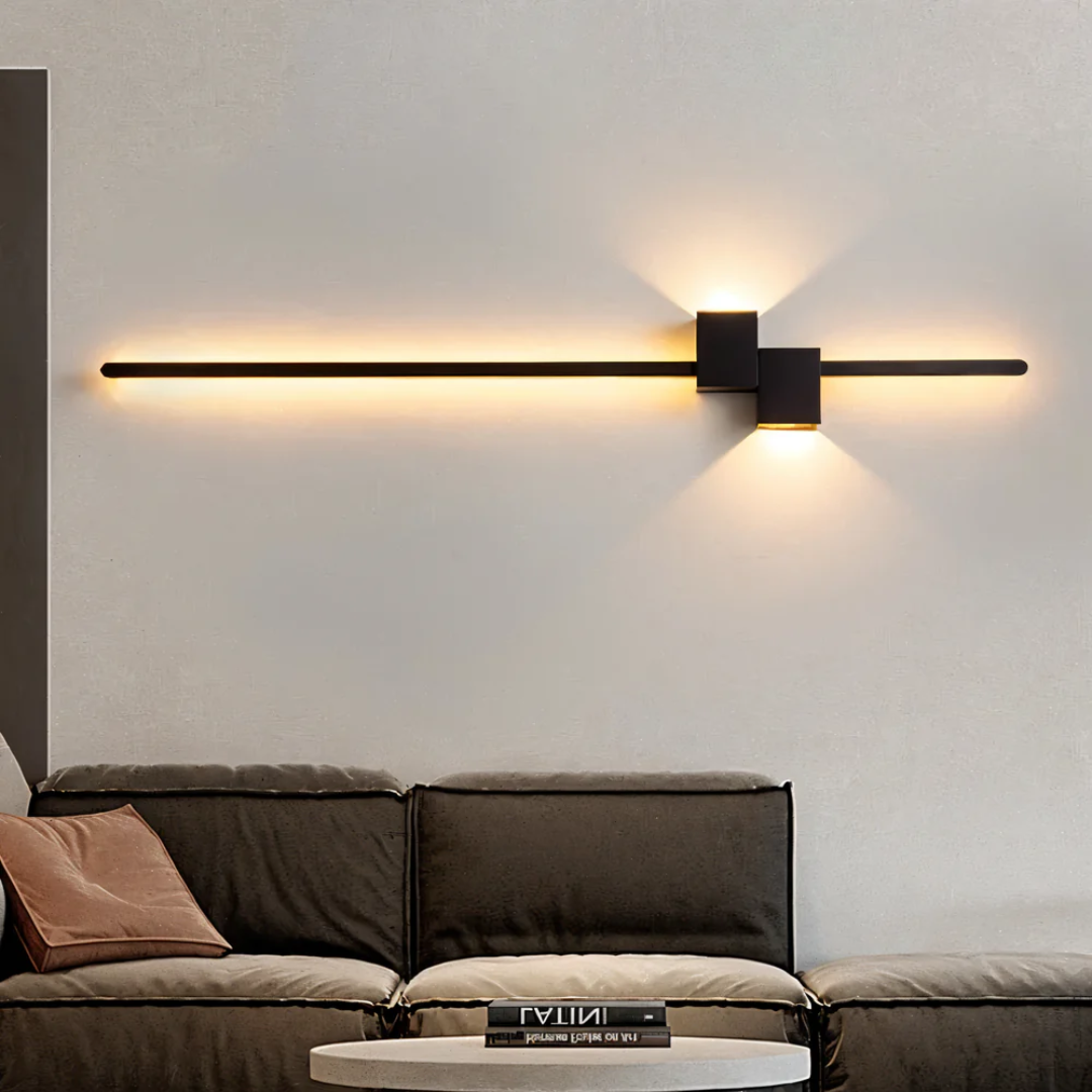 Applique murale LED moderne, réglette linéaire, blanc chaud, aluminium, 60 cm, pour salon, chambre, couloir, bureau, style contemporain