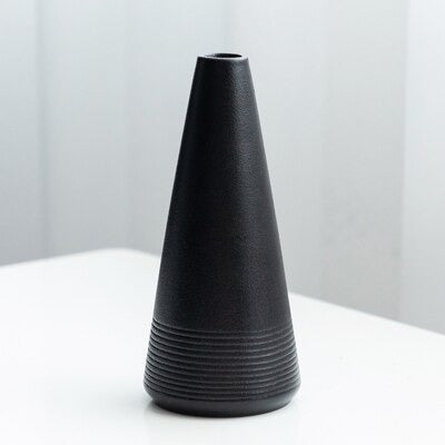 MidNight Black Textured Ceramic Vases