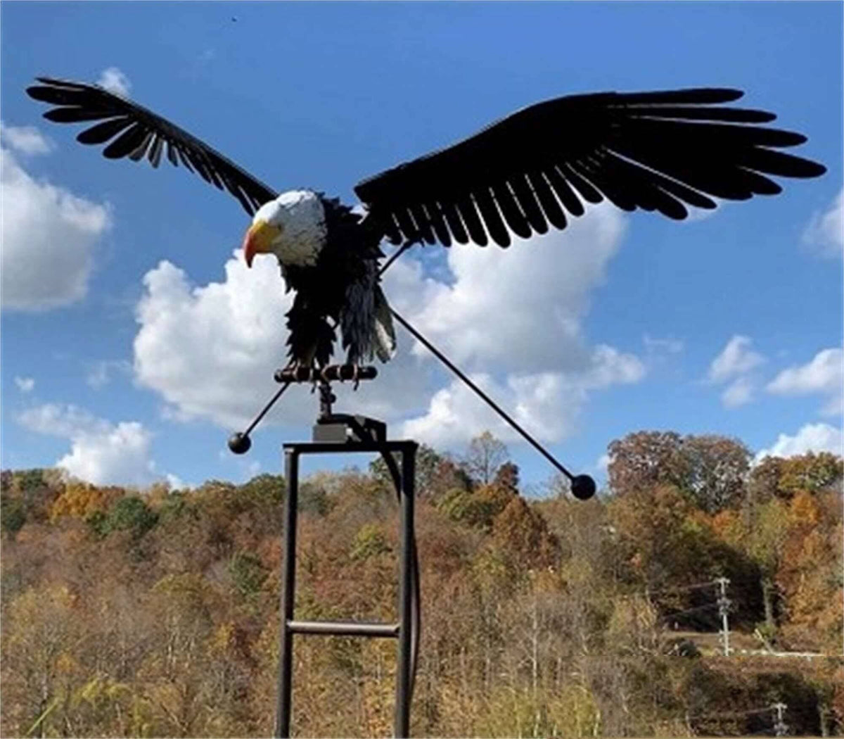 Metal Spinning Garden Wind Spinner Sculpture for Yard Outdoor Lawn Ornament Kinetic Windmill Decor Bird Eagle Owl Patio Balcony Decorative