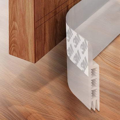 Silicone Door Draft Stopper with Adhesive Backing for Energy Savings & Noise Reduction | Under Door Seal Strip for Home Insulation