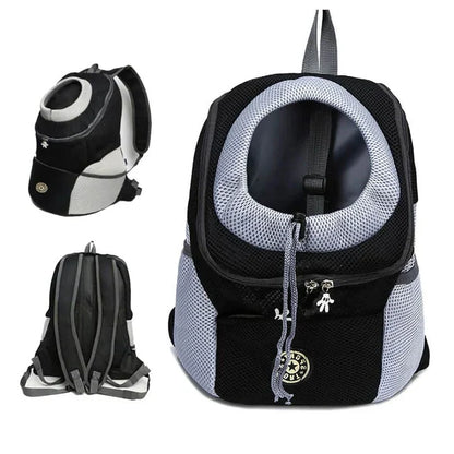 Sac à dos de transport pour chien pour la marche, la randonnée et le vélo – Sac de voyage ventilé pour animal de compagnie avec attache de sécurité et bretelles rembourrées – Ajustement réglable pour