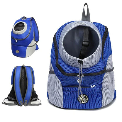 Sac à dos de transport pour chien pour la marche, la randonnée et le vélo – Sac de voyage ventilé pour animal de compagnie avec attache de sécurité et bretelles rembourrées – Ajustement réglable pour
