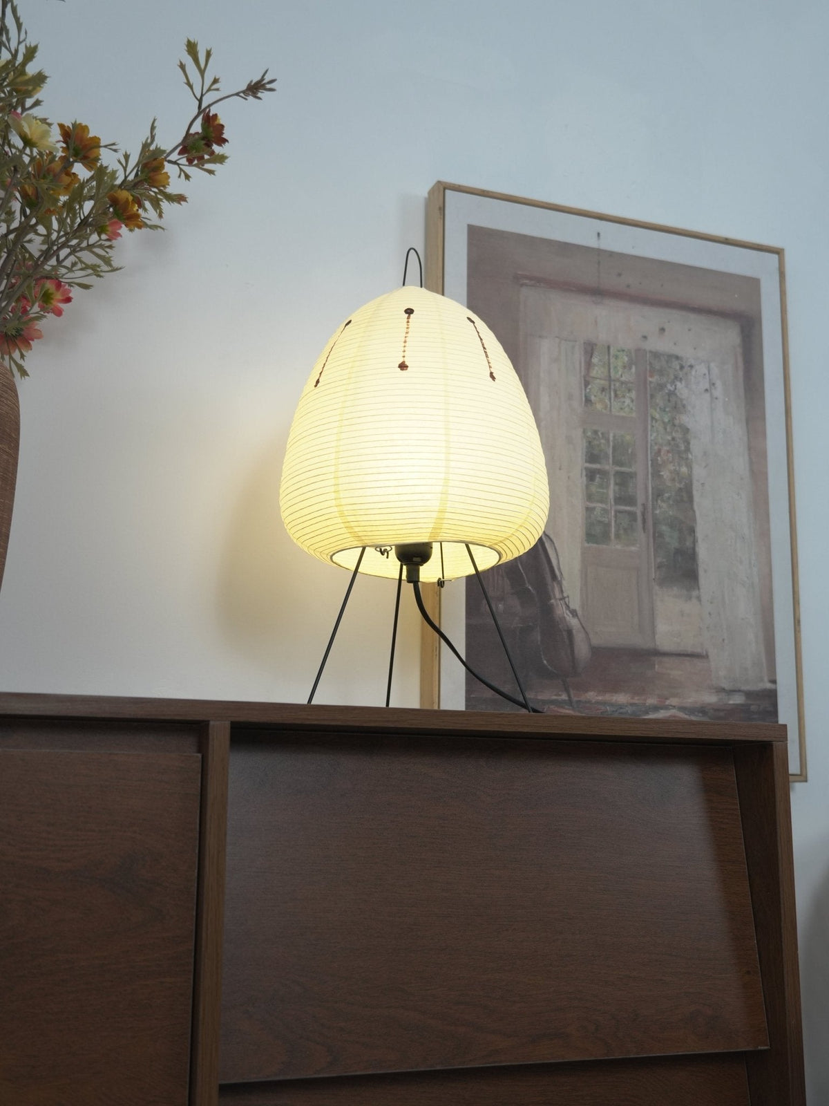 Handcrafted Paper Shade Accent Lamp 10 in Wide Warm Glow LED Bedside Nightlight for Bedroom Office Desktop Reading Nook Minimalist Japanese