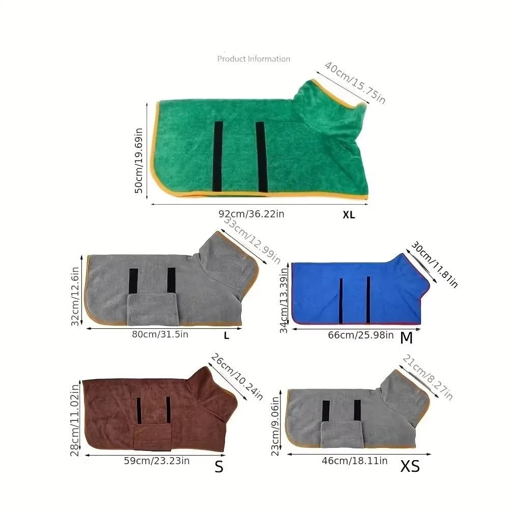 DRYPAWS – Peignoir serviette absorbant pour animaux