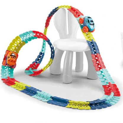 Flexible Magnetic Race Track Set with Glow-in-the-Dark Car – Build Your Own Raceway for Kids Ages 3+