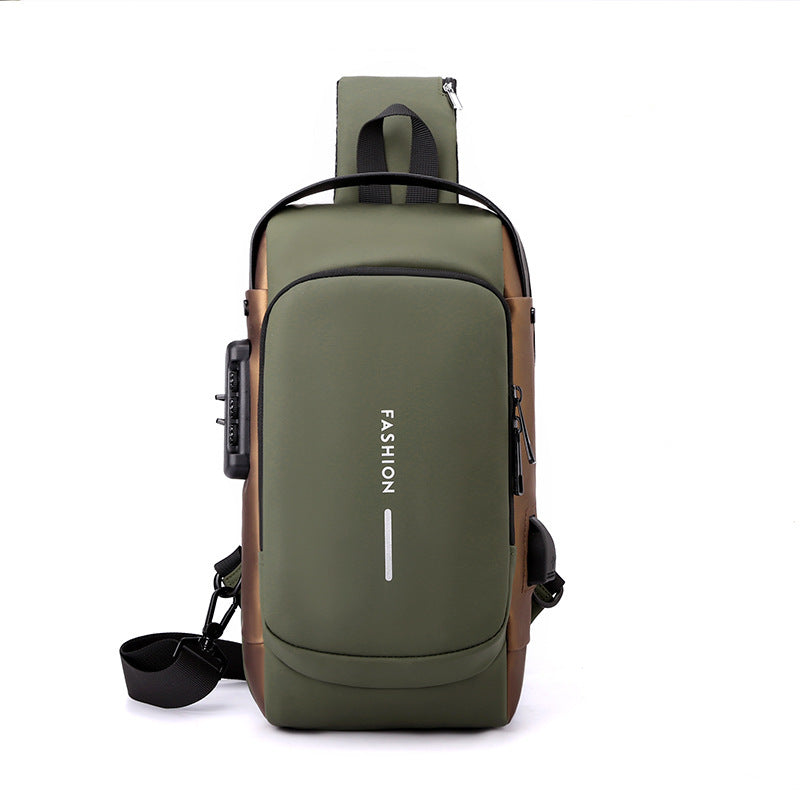 Compact Sling Bag with Combination Lock for Men and Women Crossbody Security Chest Pack for Travel Commute Outdoors