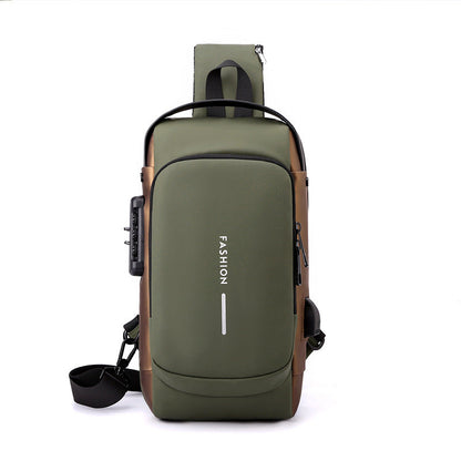 Compact Sling Bag with Combination Lock for Men and Women Crossbody Security Chest Pack for Travel Commute Outdoors