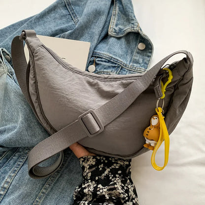 Pleated Hobo Crossbody Bag for Women – Lightweight Nylon Shoulder Purse with Ruched Design for Everyday Carry & Travel