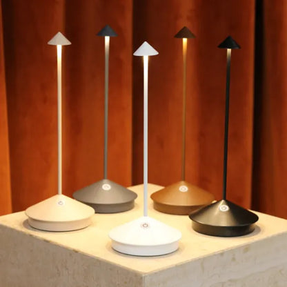 Lampe d'accentuation LED sans fil, 30 cm de haut, rechargeable sur batterie, intensité réglable, lumière chaude, structure en métal, pour patio, salle à manger ou table de chevet