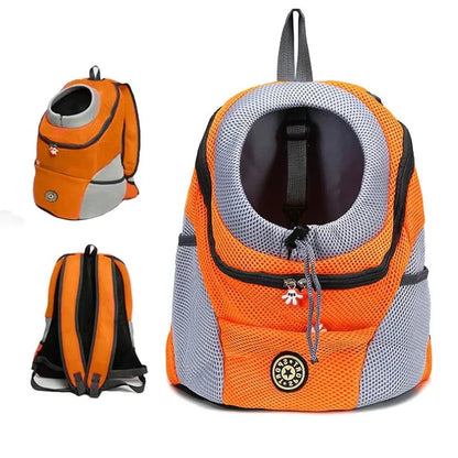 Sac à dos de transport pour chien pour la marche, la randonnée et le vélo – Sac de voyage ventilé pour animal de compagnie avec attache de sécurité et bretelles rembourrées – Ajustement réglable pour