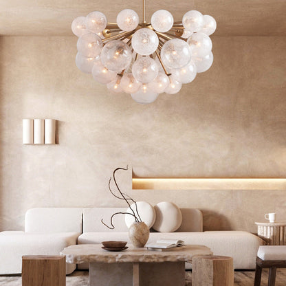 Bubble Glass Globe Chandelier Multi-Light Statement Fixture for Dining Room Living Room Foyer Hanging Ceiling Light Modern Farmhouse