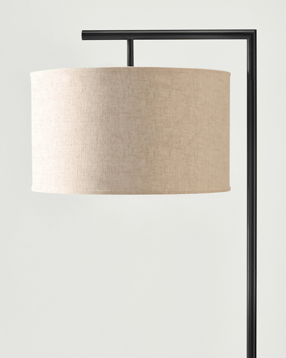 Fabric Shade Standing Lamp 60-Inch Metal Frame LED Illumination Foot Switch Control Contemporary Black Antique Brass Satin Nickel Tall Uplig