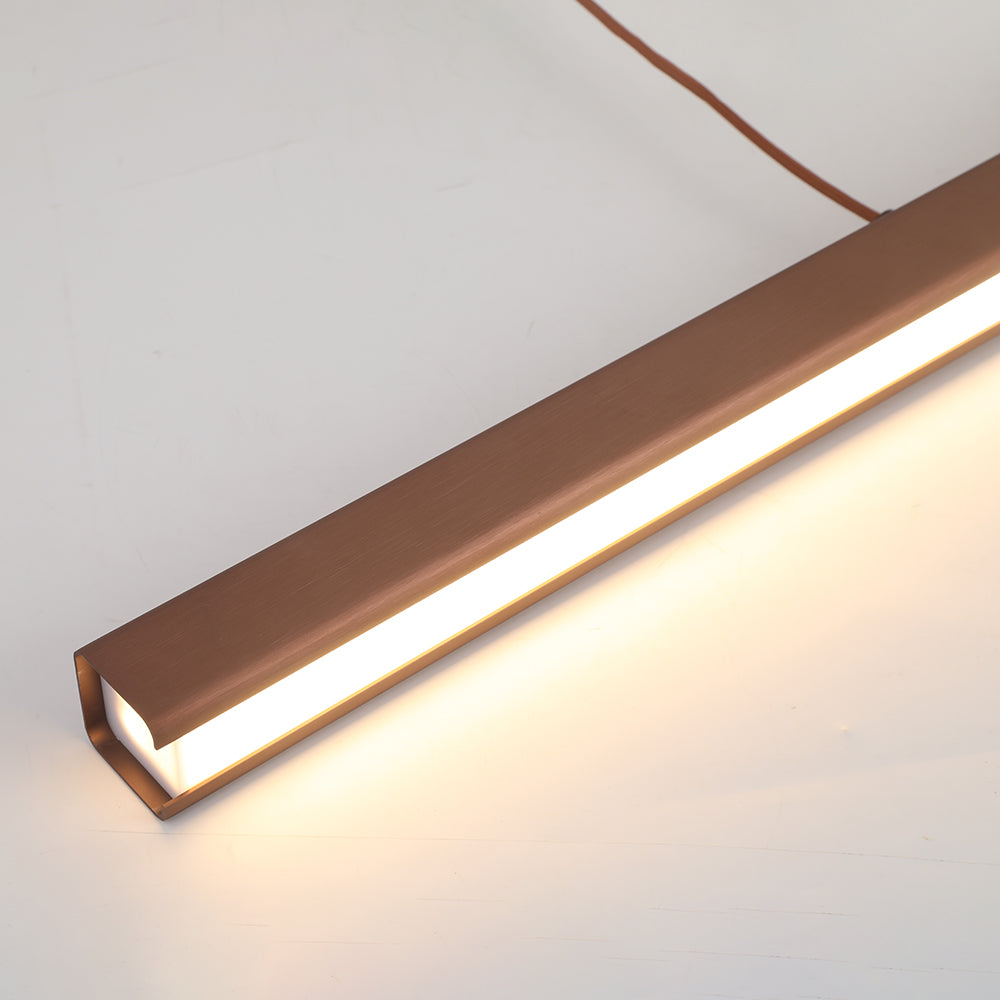 Linear LED Pendant Light Metal Frame Acrylic Diffuser Contemporary Dining Room Kitchen Island Ceiling Fixture Dimmable Modern Hanging Lamp