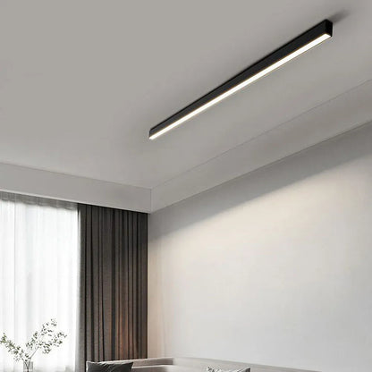 Plafonnier LED linéaire à montage encastré de 47 pouces, luminaire noir pour chambre, salon, couloir, éclairage domestique minimaliste contemporain