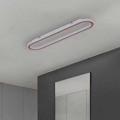 Oval Ceiling Light Fixture with Integrated LED Strip – Modern Flush Mount for Hallway, Bedroom & Living Room