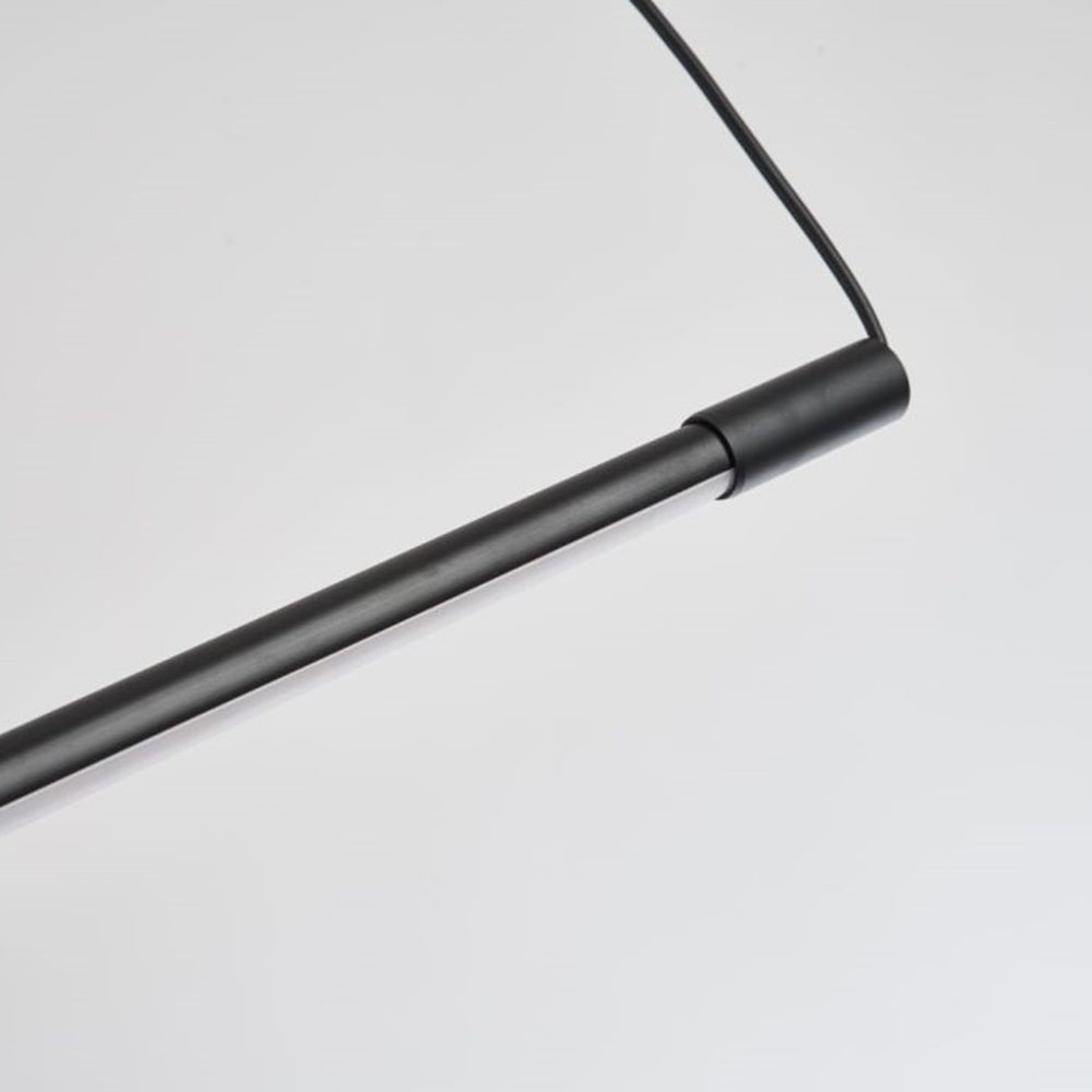 Modern Linear LED Pendant Light Black Metal Acrylic Minimalist Bar Ceiling Fixture for Kitchen Island Dining Room Office