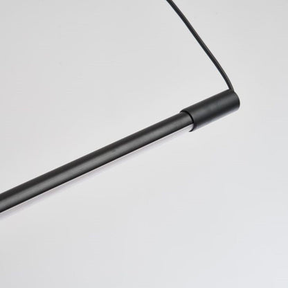 Modern Linear LED Pendant Light Black Metal Acrylic Minimalist Bar Ceiling Fixture for Kitchen Island Dining Room Office