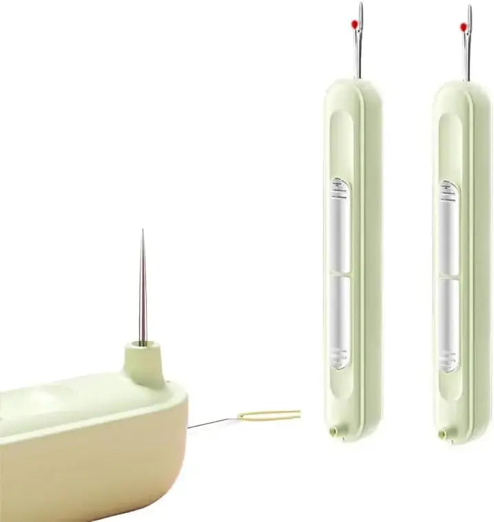 2-in-1 Sewing Helper with Threading Guide and Stitch Remover 4.1 inches Portable Craft Tool for Quilting Embroidery Alterations Mending Gree