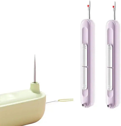 2-in-1 Sewing Helper with Threading Guide and Stitch Remover 4.1 inches Portable Craft Tool for Quilting Embroidery Alterations Mending Gree