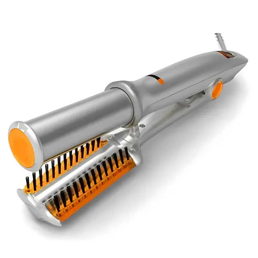 2-in-1 Rotating Iron Hair Brush with Rapid Heating | Effortless Styling for Waves and Curls