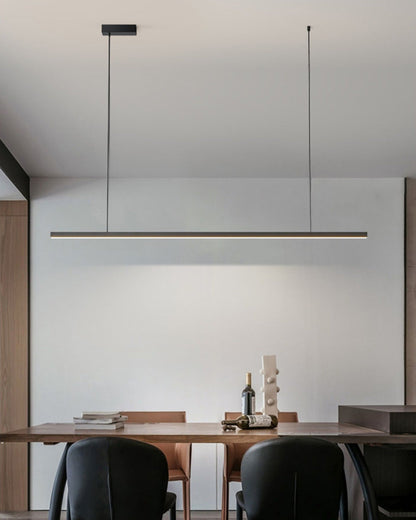 Suspended LED Strip Fixture for Countertop Islands – Dimmable Metal Bar Light with Remote in Matte or Gloss White – 39 to 102 in Adjustable