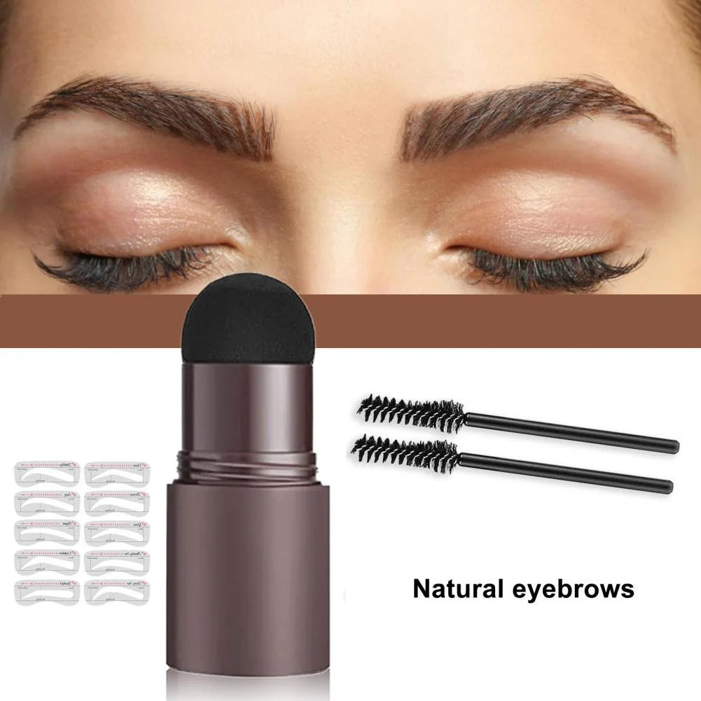 Eyebrow Stamp & Stencil Styling Kit – Quick Shape & Fill Tool for Natural Looking Arches, Includes Multiple Shades & Templates for