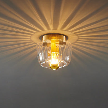 Hardwired Ceiling Light 6.3 Inch Gold Finish for Bedroom Living Room Hallway Bathroom Compact Wall Mount E14 E12 Base Compatible with LED In