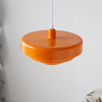 Hanging Ceiling Light Fixture for Kitchen Island Dining Room 14-Inch Round Tiered Metal Shade E26 Socket Adjustable Cord Modern Vintage Styl