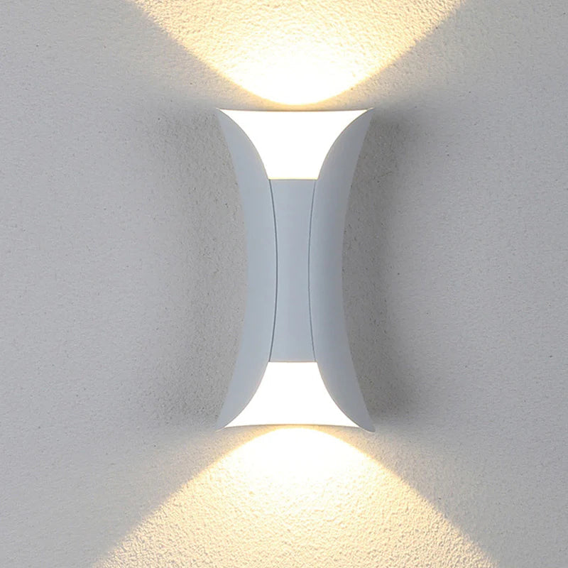 Architectural LED Sconce Fixture Up Down Light Metal Weatherproof Exterior for Entrance Patio Porch Driveway Terrace Modern Minimalist Ambie